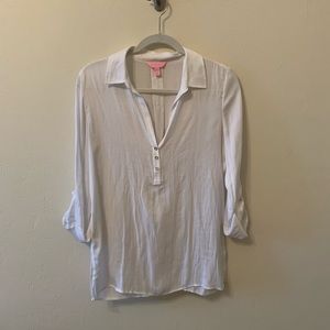 Lilly Pulitzer White 3/4in sleeve shirt